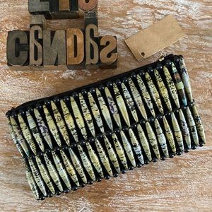 🆕 ♻️Hand Rolled Recycled Paper Bead Clutch Bag